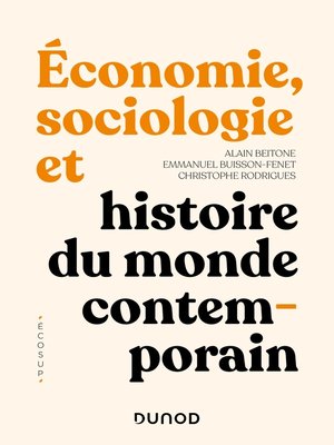 cover image of Economie, Sociologie et Histoire du monde contemporain--4e éd.